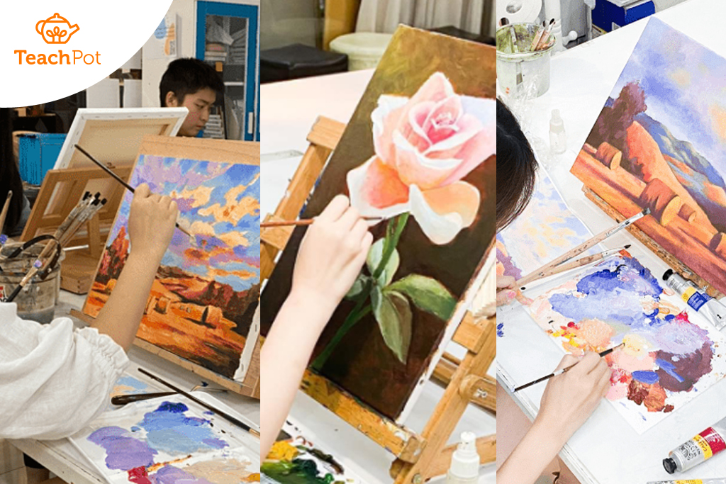 เวิร์กชอปสีอะคริลิกพื้นฐาน เรียน 6 ครั้ง