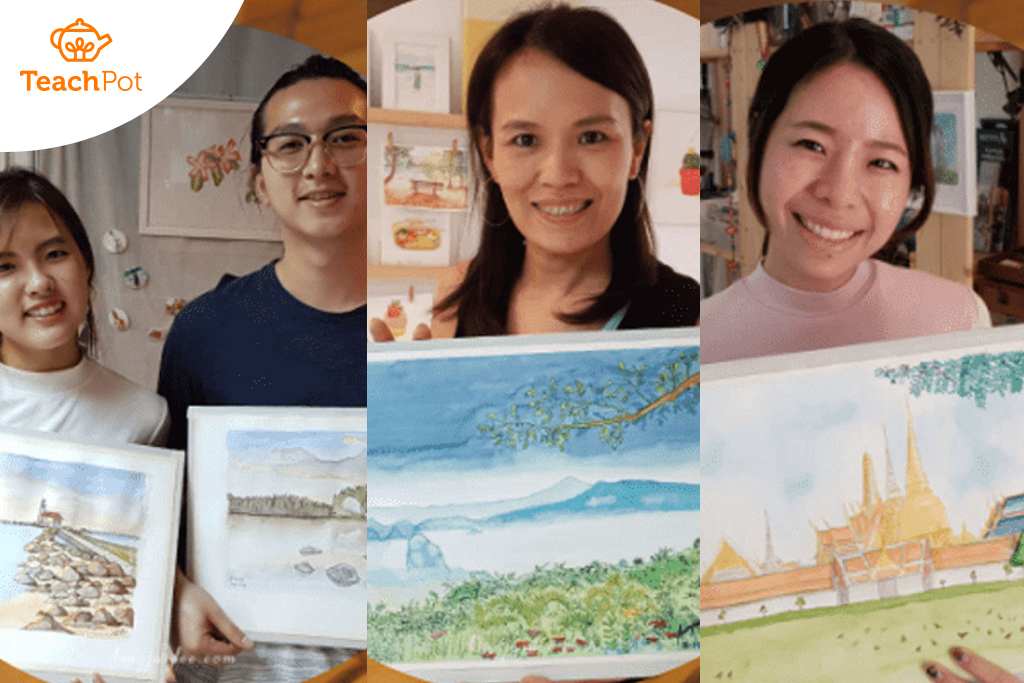 Workshop สีน้ำคลาสปูพื้นฐาน เรียน 4 ครั้ง