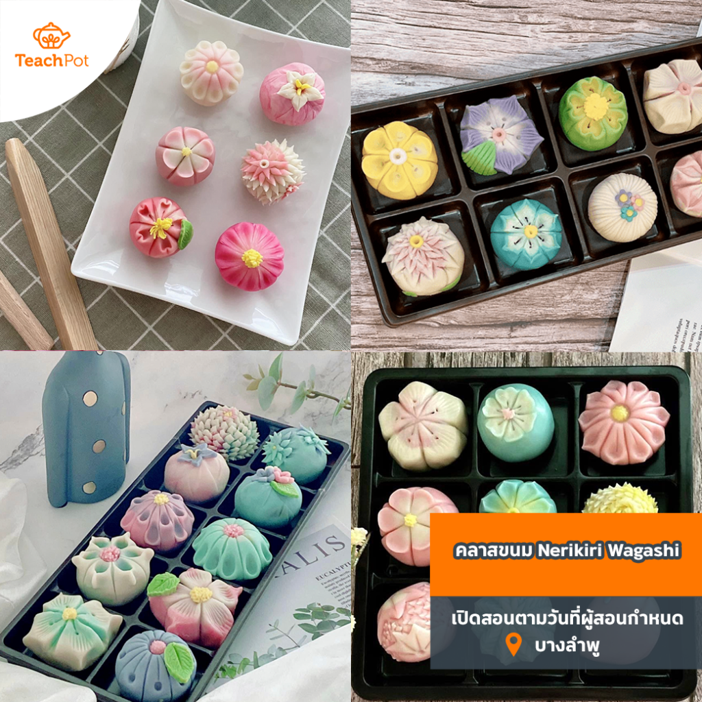 คลาส Nerikiri Wagashi  ปั้นขนมญี่ปุ่น เรียนทำขนมวากาชิ สอนทำวากาชิ